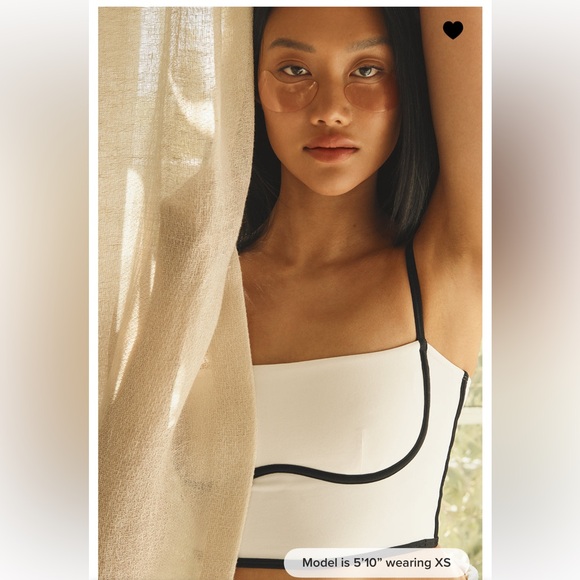 Airbrush Streamlined Bra Tank - Ivory/Black - Picture 3 of 4